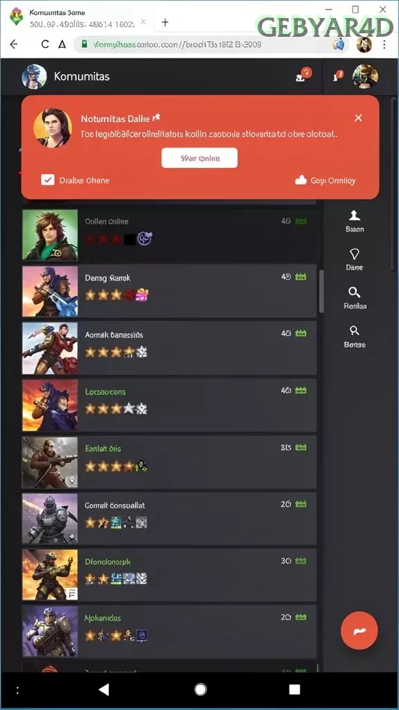 Cuplikan layar GACORMAX — aktivitas